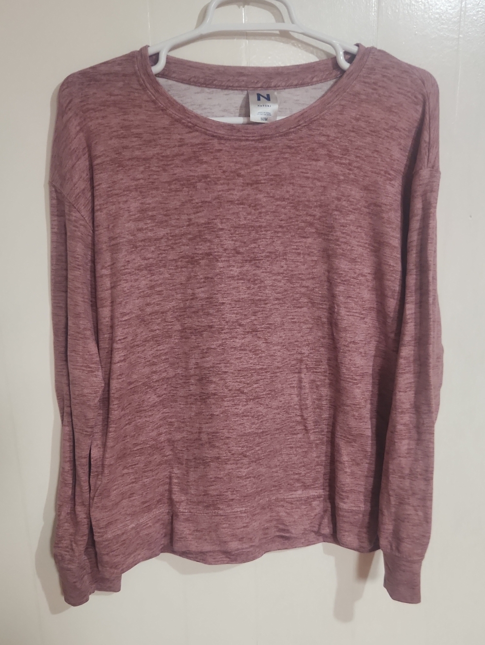 Natori Dusty Rose Heather Crew Neck Sweater
